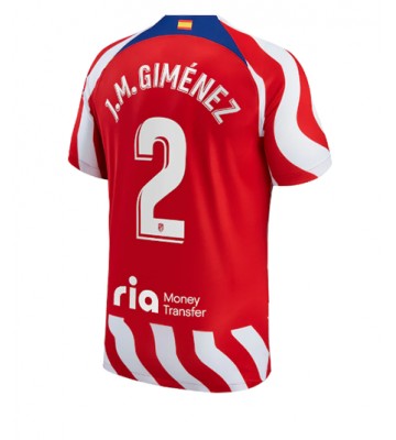 Atletico Madrid Jose Gimenez #2 Hjemmedrakt 2022-23 Kortermet